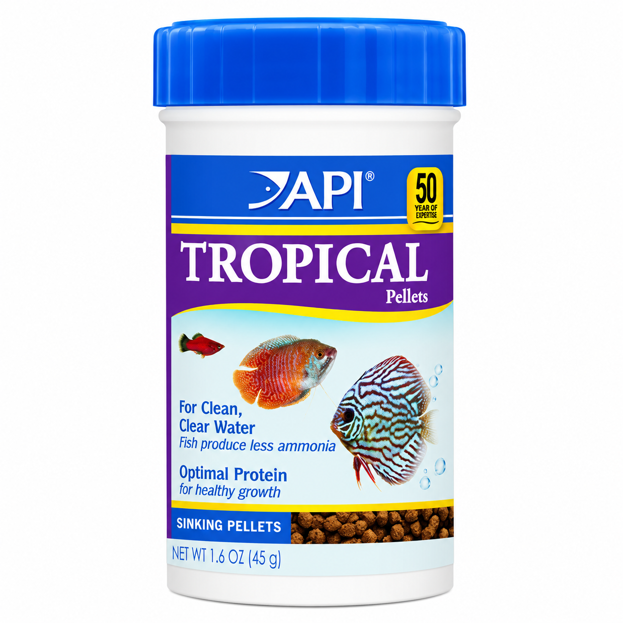 API Tropical Pellets 45g – Premium Sinking Pellets for Tropical Fish