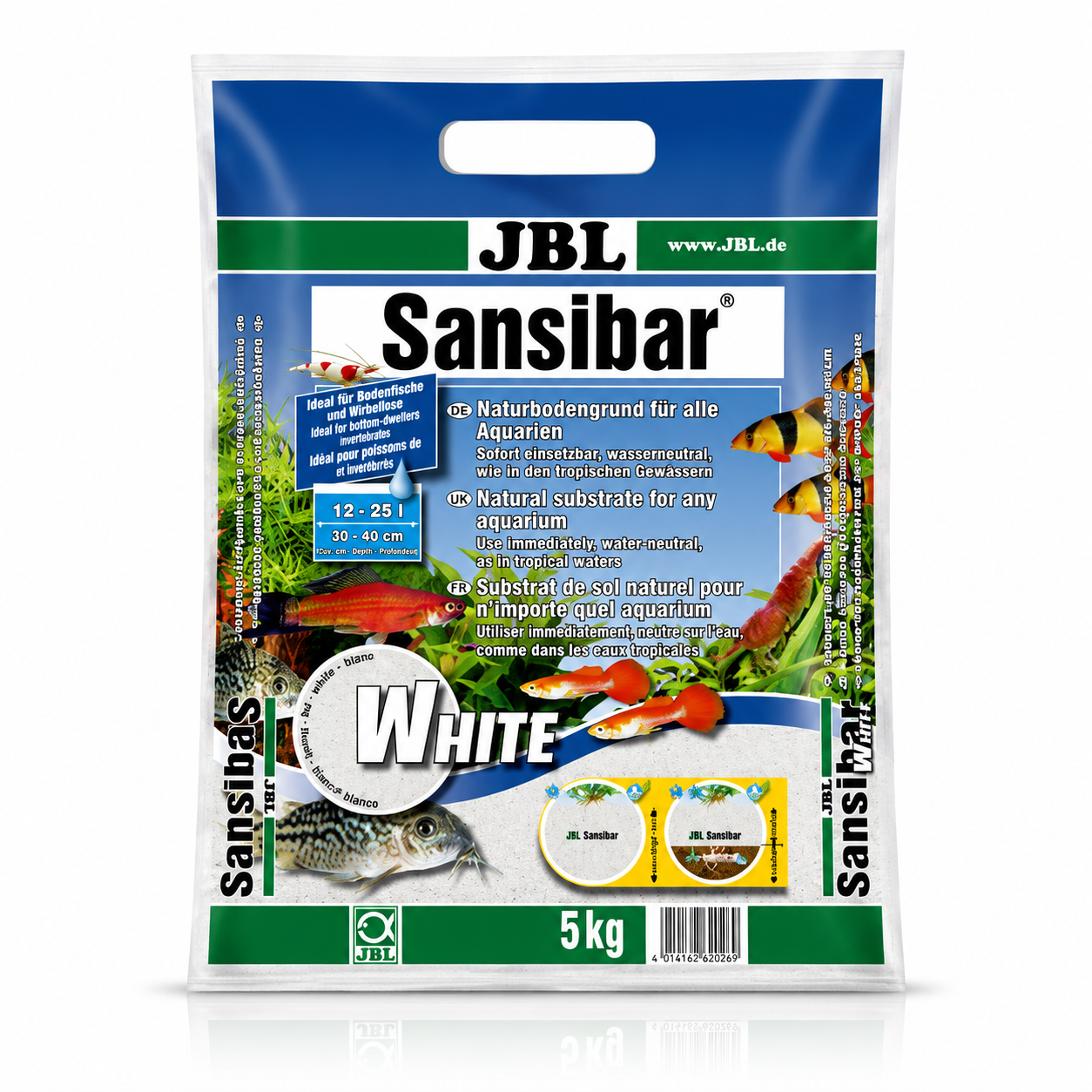 JBL Sansibar White Aquarium Sand | Premium Natural White Aquarium Substrate | 5kg