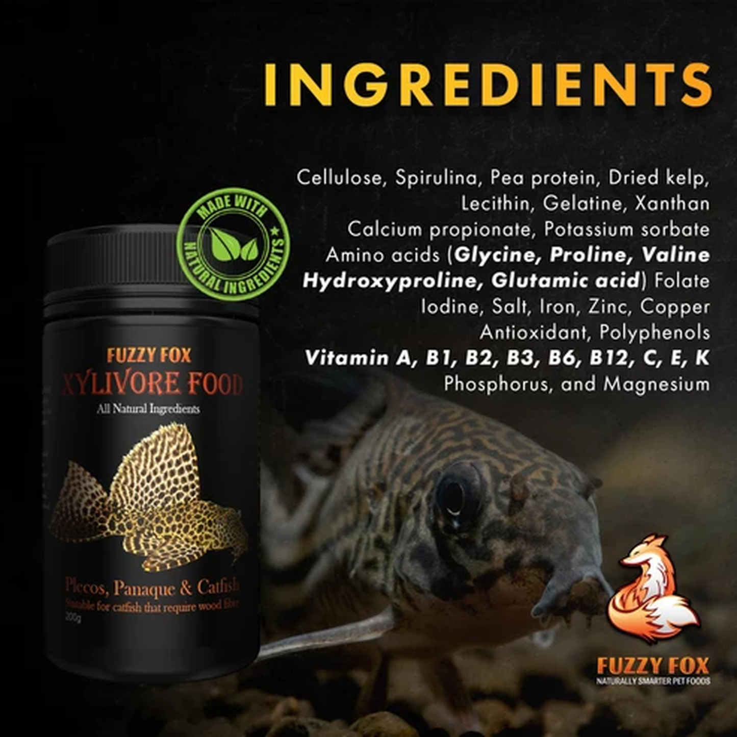 Fuzzy Fox Fish Xylivore Mix 65g-200g
