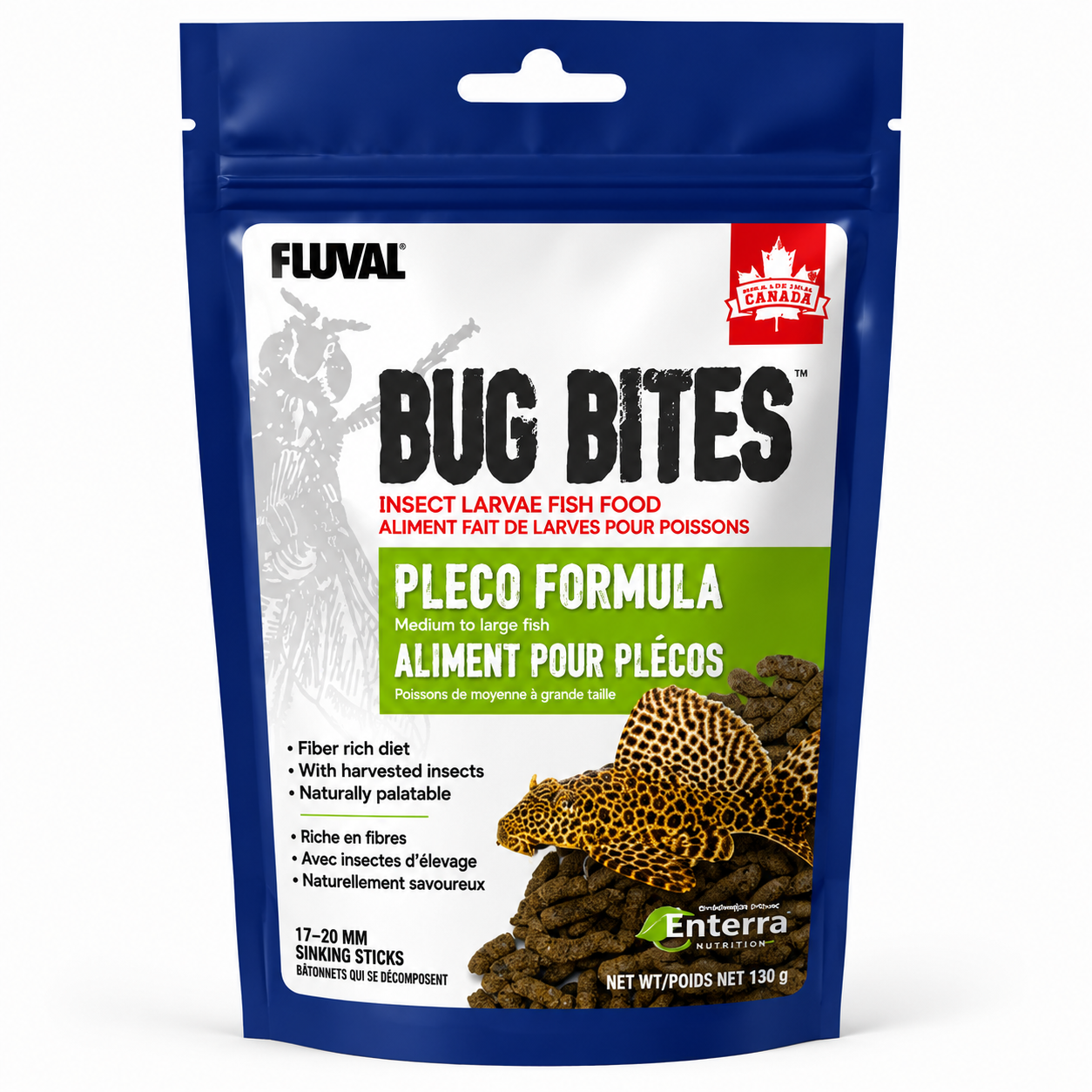 Fluval Bug Bites Pleco Formula 130g