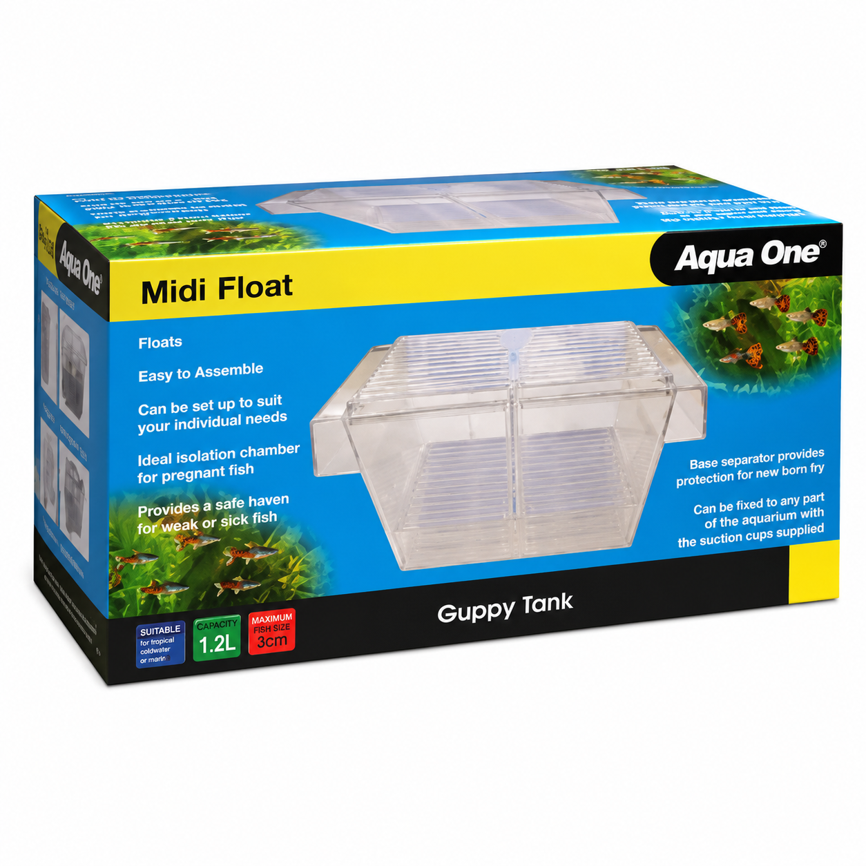 Aqua One Mini Float Guppy Tank (1.2L) 16x8x7.5cm