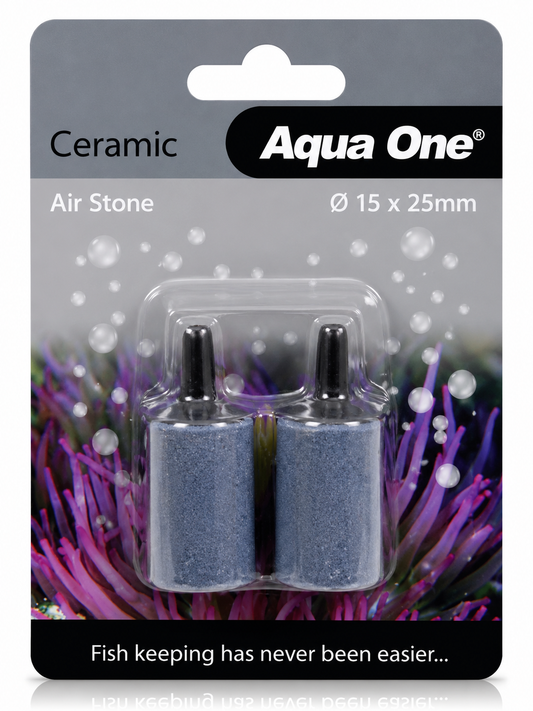 Aqua One Ceramic Air Stone 15 × 25mm (2 Pack) | Fine Bubble Aquarium Air Stones