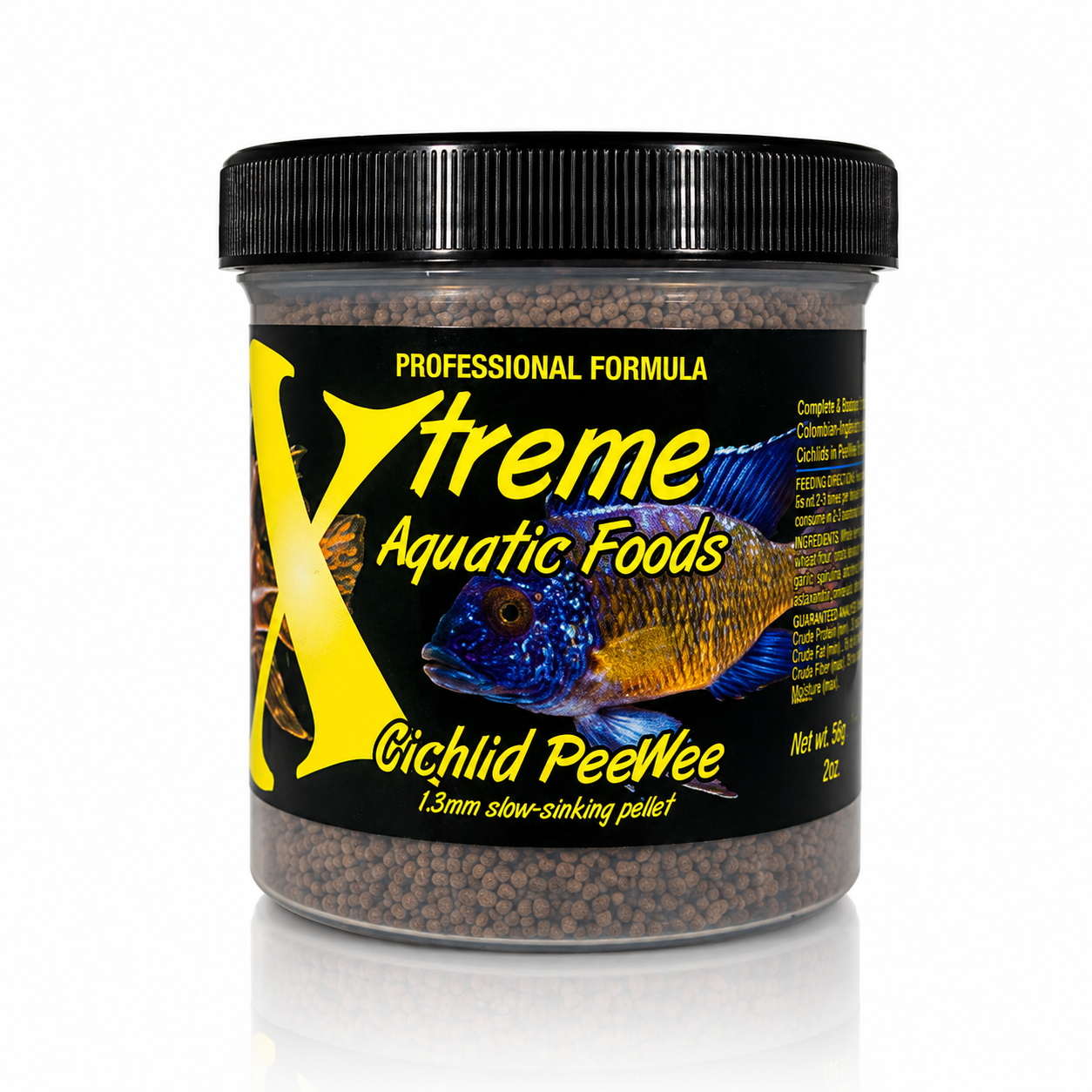 Xtreme Cichlid PeeWee Pellets 1.3mm | Premium Slow-Sinking Cichlid Food | 70g & 141g