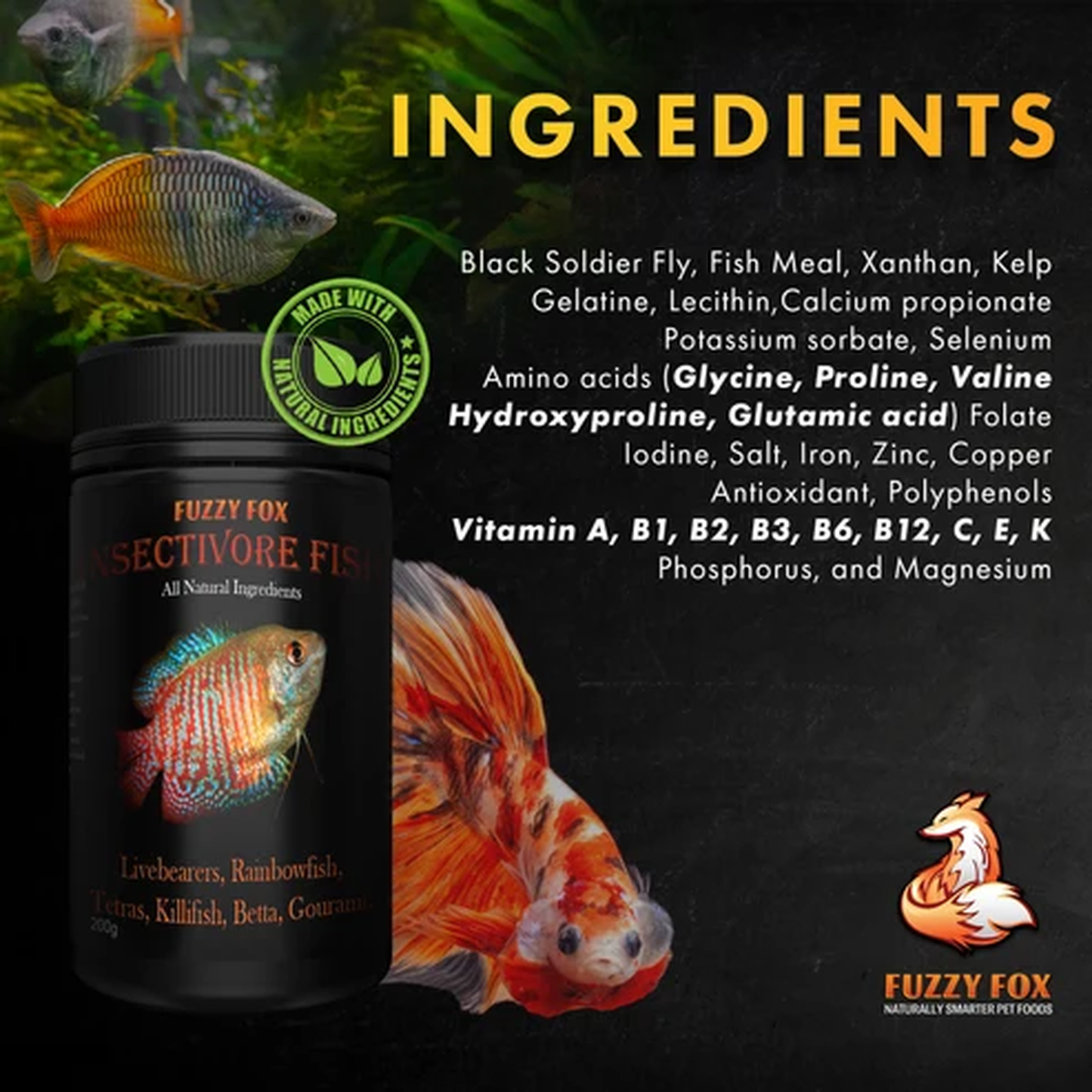 Fuzzy Fox Fish Insectivore Mix 65g